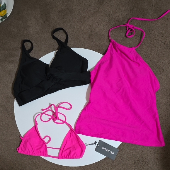Other - Pink and Black Bikini Set